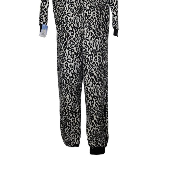 NWT Nick & Nora Cheetah Pajamas Womens M Footless Unionsuit PJs Costume Hood - Picture 9 of 10